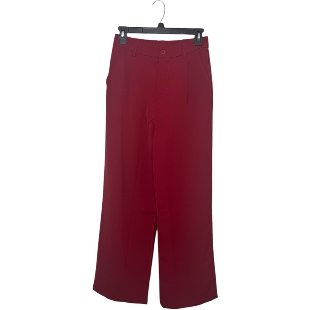 NWOT Pretty Garden Burgundy Trouser Wide Leg Pants Stretchy Size Small - Picture 4 of 7